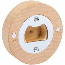 Apribottiglie magnetico in legno e acciaio tondo
