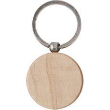 Portachiavi in legno e anello in  acciaio tondo