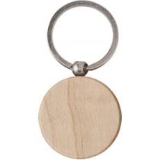 Portachiavi in legno e anello in  acciaio tondo